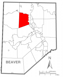 Map of Beaver County, Pennsylvania highlighting Chippewa Township