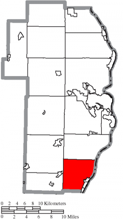 Location of Warren Township in Jefferson County
