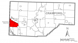 Location of North Shenago Township in Crawford County