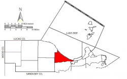 Location of Erie Township in Ottawa County.
