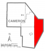 Map of Cameron County, Pennsylvania highlighting Grove Township