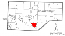 Location of East Fairfield Township in Crawford County