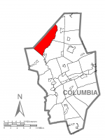 Map of Columbia County, Pennsylvania highlighting Pine Township
