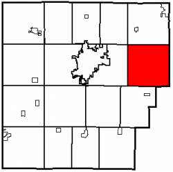 Location of Biglick Township in Hancock County