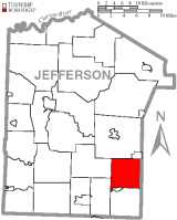 Map of Jefferson County, Pennsylvania Highlighting Henderson Township