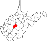 Map of West Virginia highlighting Clay County