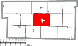 Location of Hardy Township in Holmes County