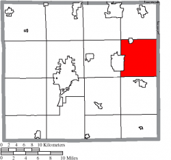 Location of Baughman Township in Wayne County