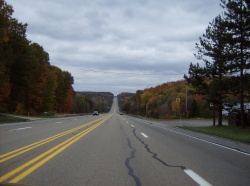 U.S. Route 422 in the wooded hills of Clearfield Township