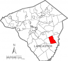 Map of Lancaster County, Pennsylvania highlighting Bart Township