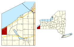 Location in Chautauqua County and the state of New York.