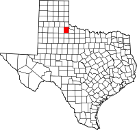 Map of Texas highlighting Cottle County