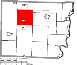 Location of Union Township in Belmont County
