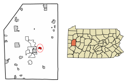 Location of East Butler in Butler County, Pennsylvania.