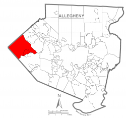 Map of Allegheny County, Pennsylvania highlighting Findlay Township