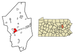 Location of Bloomsburg in Columbia County, Pennsylvania.