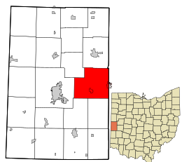 Location in Darke County and the state of Ohio.