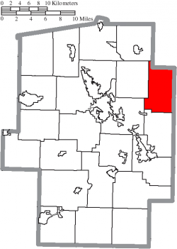 Location of Warren Township in Tuscarawas County