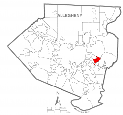 Location within Allegheny County
