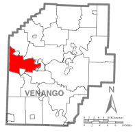 Map of Venango County, Pennsylvania highlighting Frenchcreek Township