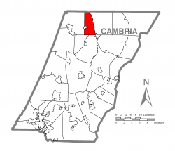 Map of Cambria County, Pennsylvania highlighting Elder Township