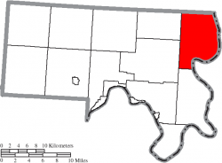 Location of Olive Township in Meigs County