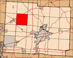 Location of Liberty Township in Licking County