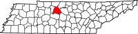 Map of Tennessee highlighting Davidson County