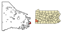 Location of Allenport in Washington County, Pennsylvania.