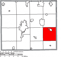 Location of Sugar Creek Township in Wayne County