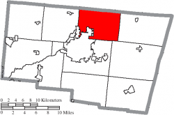 Location of Moorefield Township in Clark County