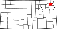 Map of Kansas highlighting Atchison County