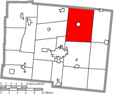 Location of Rushcreek Township in Logan County