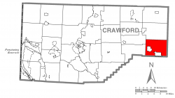 Location of Oil Creek Township in Crawford County