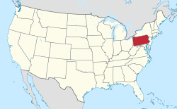 Location of PA in the United States