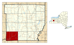 Location in Wyoming County and the state of New York.