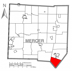Location of Liberty Township in Mercer County