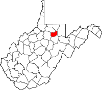 Map of West Virginia highlighting Taylor County