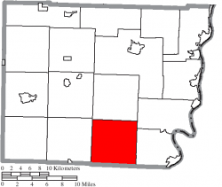 Location of Washington Township in Belmont County